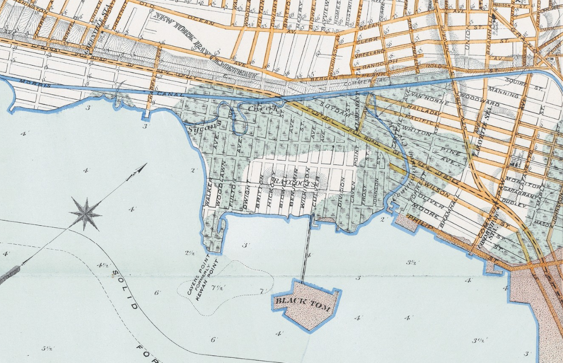 Black Tom Island map