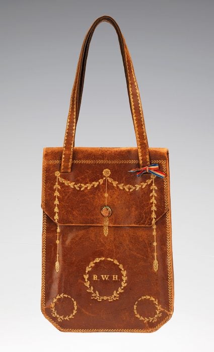 An Italian stamped leather bag from the first quarter of the 19th century (Artstor)