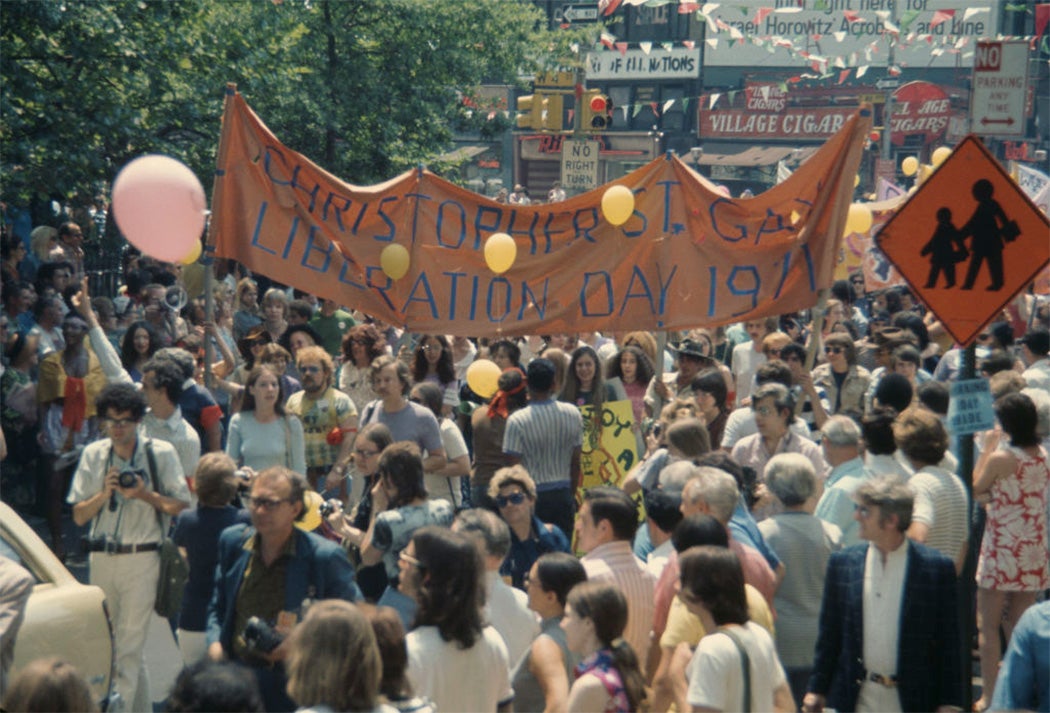 An LGBTQ parade through New York City on Christopher Street Gay Liberation Day, 1971