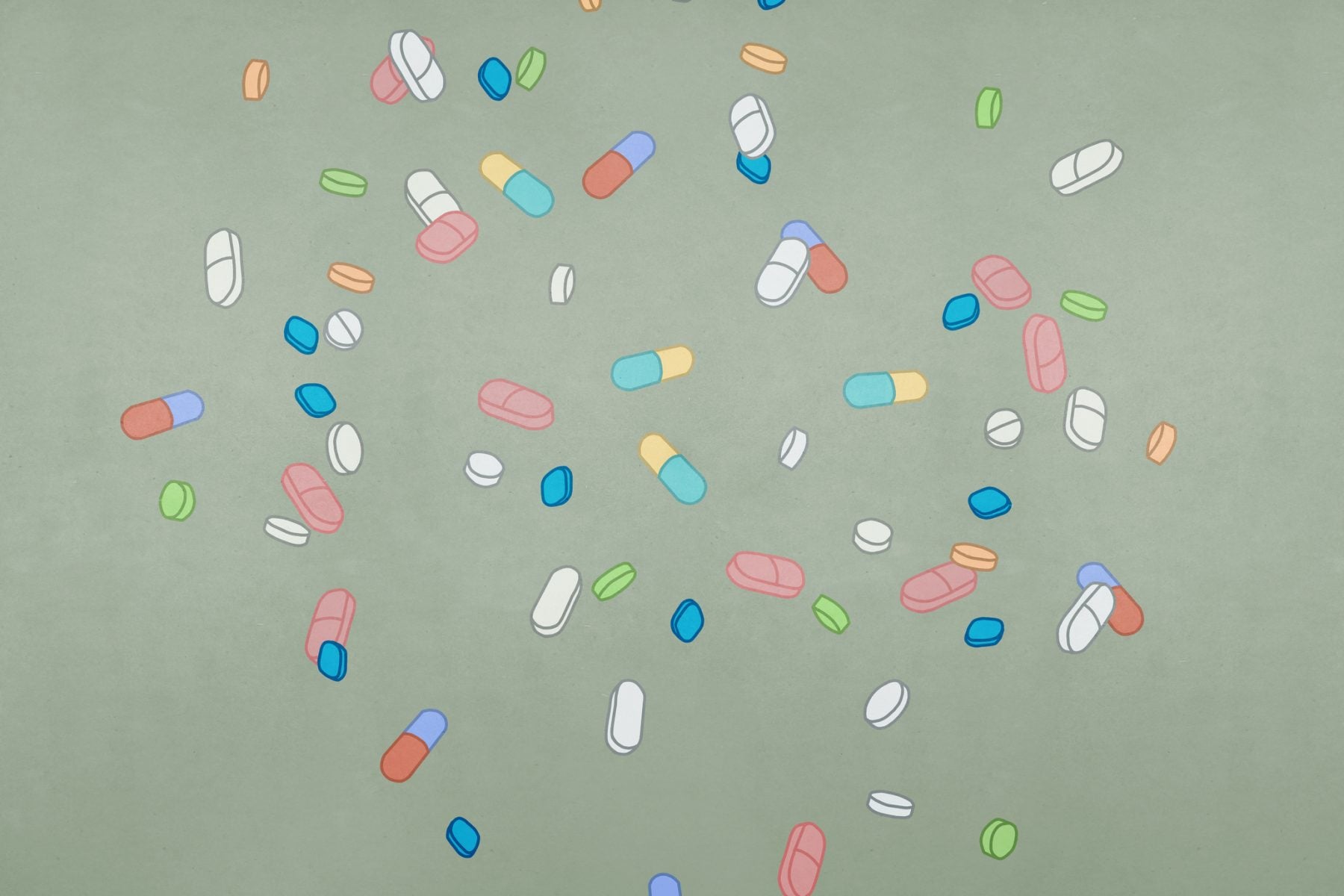 An illustration of vitamin pills