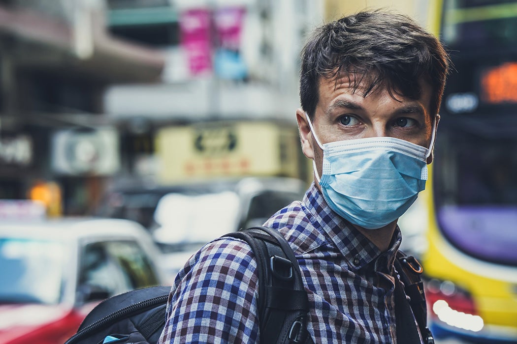 A man wearing a medical mask