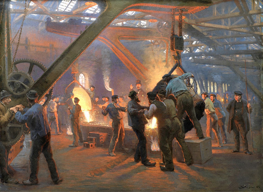 Fra Burmeister og Wains jernstøberi by Peder Severin Krøyer, 1885