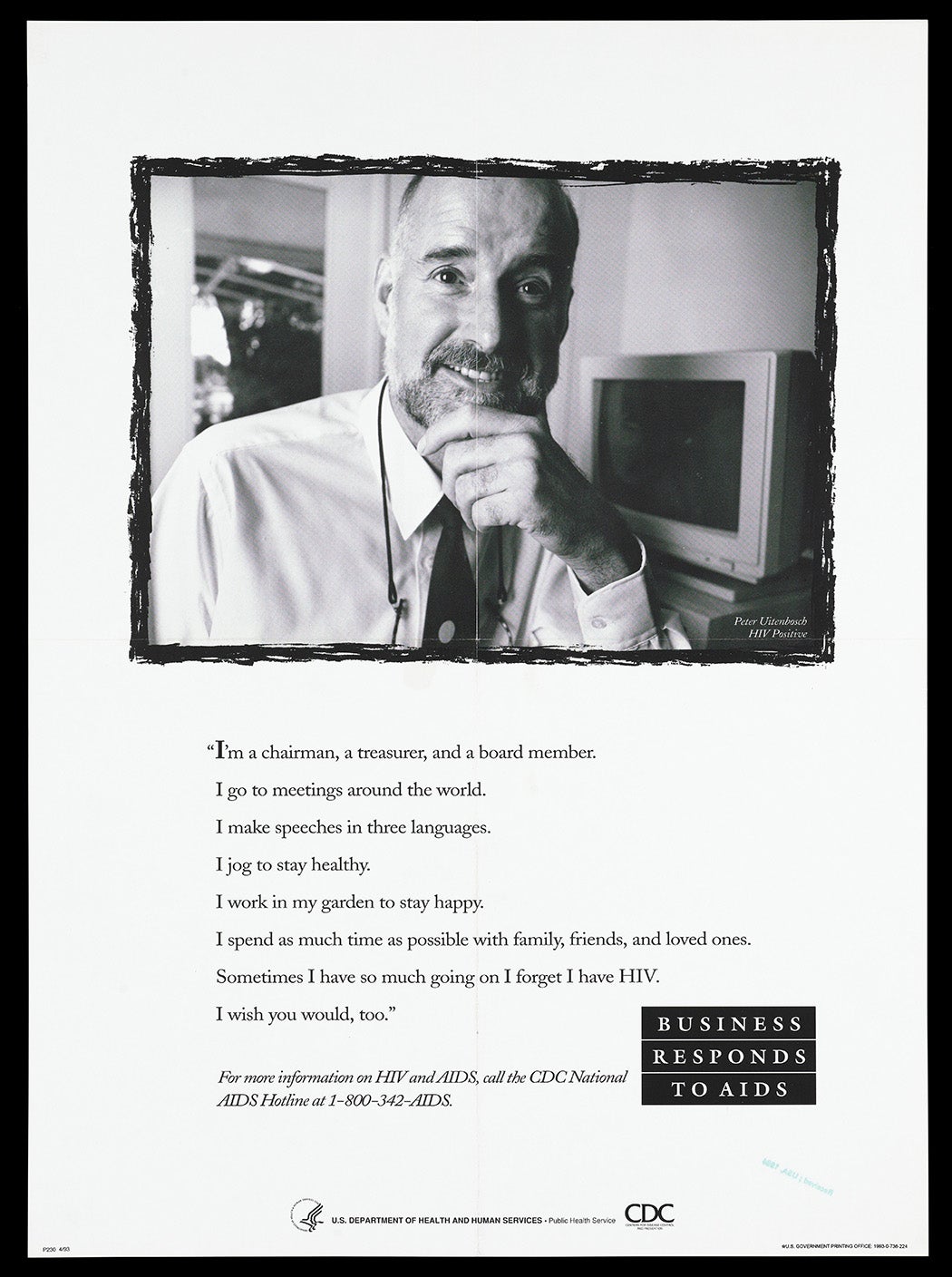 A poster from the Business responds to Aids advertising campaign, 1993