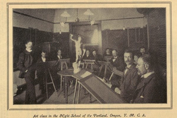 Art class at the Portland, OR YMCA, 1899