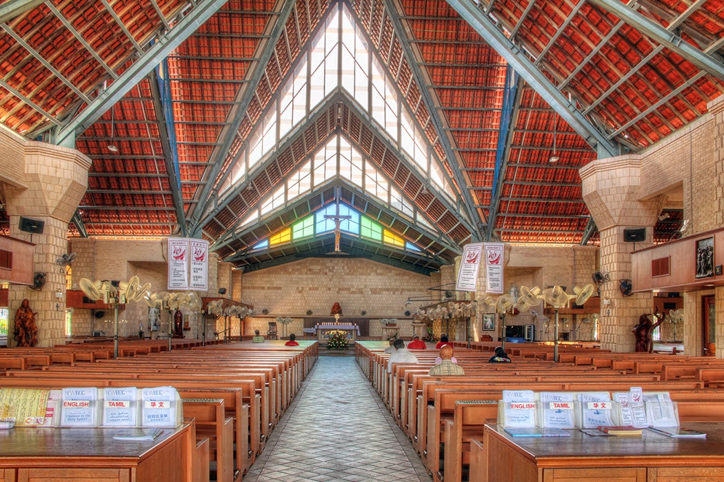 The interior of St Anne's Church, Bukit Mertajam, Penang