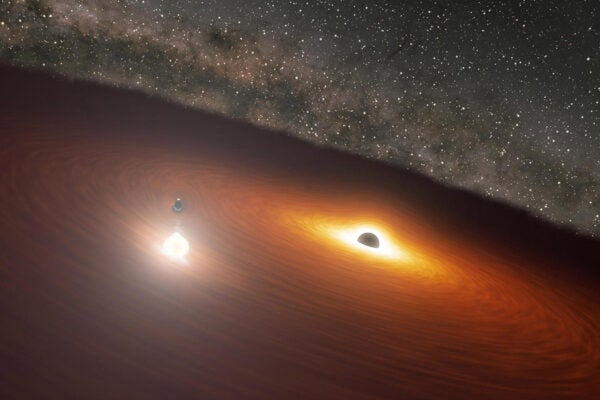 Animation of Black Hole Disk Flare in OJ 287