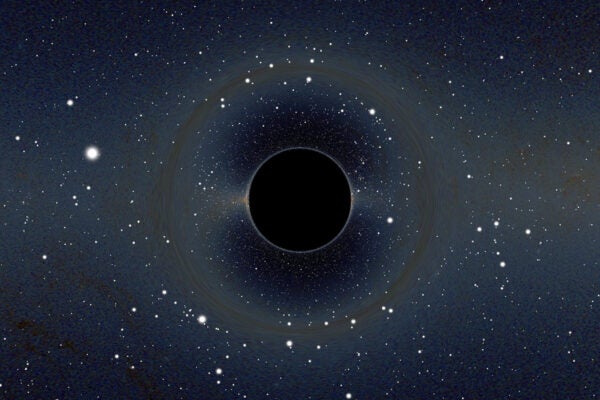 An artist's rendering of a black hole