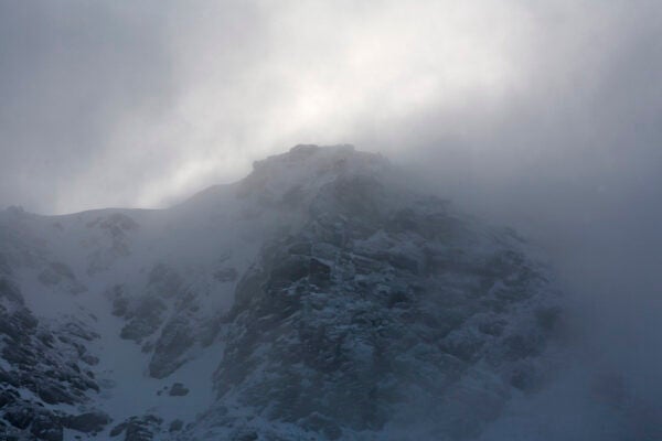 Lion's Head rock formation on the shoulder of Mt. Washington, NH