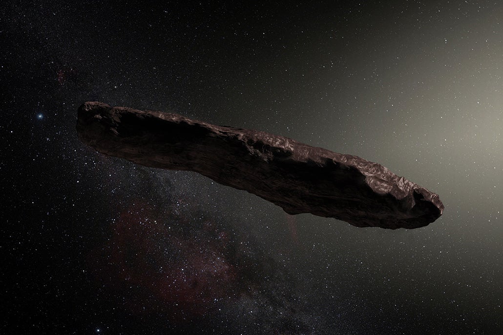 Artist's impression of ʻOumuamua