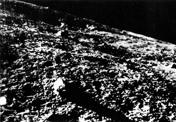 Close up image of the Oceanus Procellarum region of the Moon from the Soviet Luna 9 lander in February 1966.