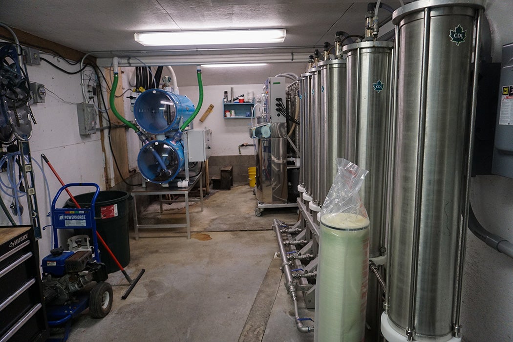 Reverse-osmosis machines at Bourdon Maple Farm, a maple producer in Woodstock, Vermont. Credit: Nina Foster.