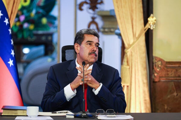 President Nicolas Maduro on August 2, 2024 at the Miraflores presidential palace in Caracas, Venezuela.