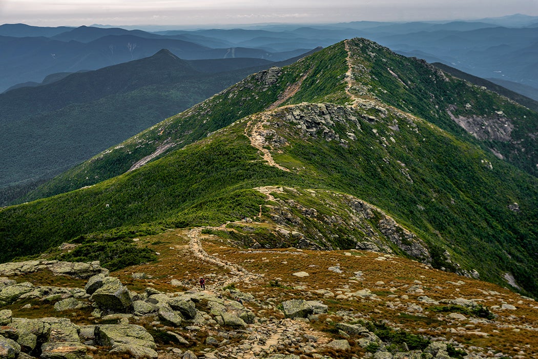 Ridge trail to Mt Lafayette in the White Mountains, New Hampshire