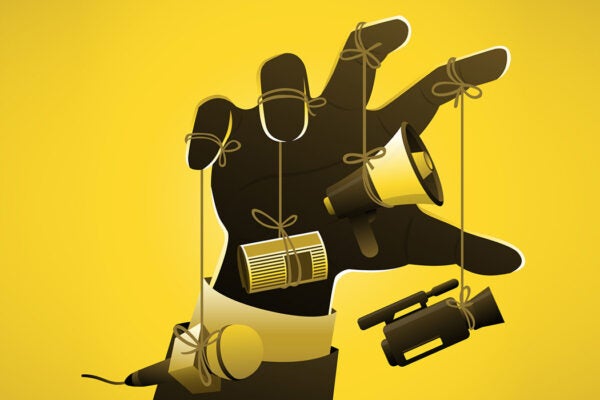 An illustration of an arm controling media manipulation