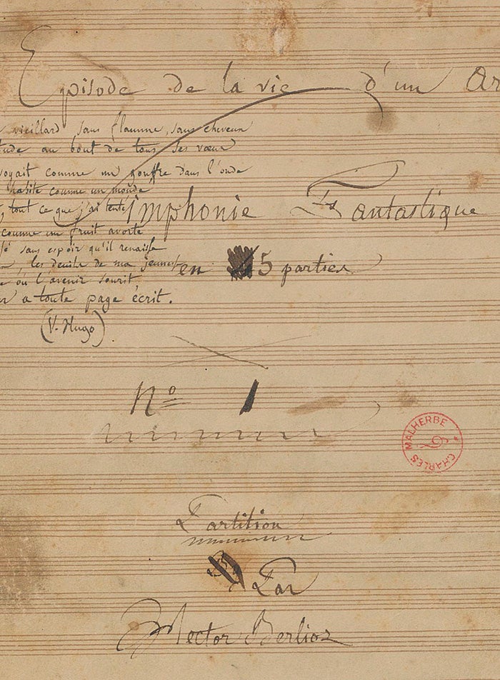 Title page from the manuscript of Berlioz's Symphonie fantastique
