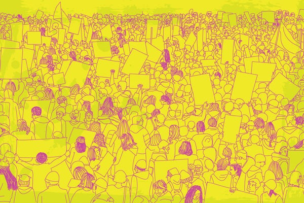 Illustration of protestors at a Protest March