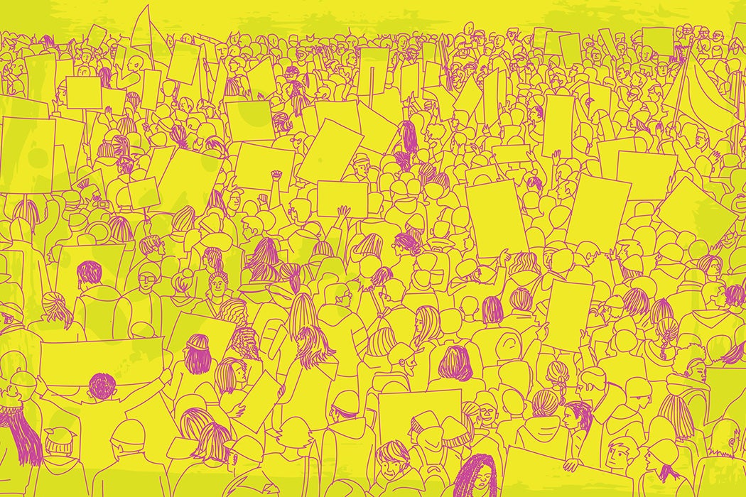 Illustration of protestors at a Protest March