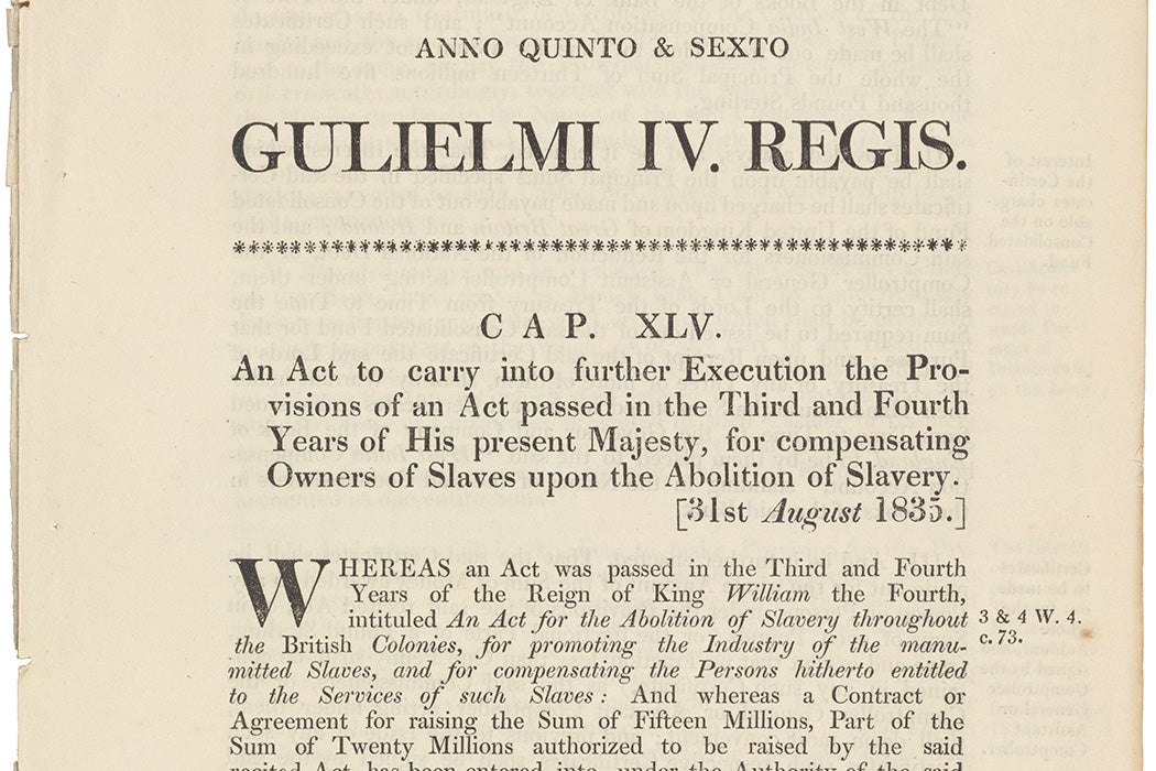 An act to carry into further execution the provisions of an act passed in the third and fourth years of His present Majesty, for compensating owners of slaves upon the abolition of slavery