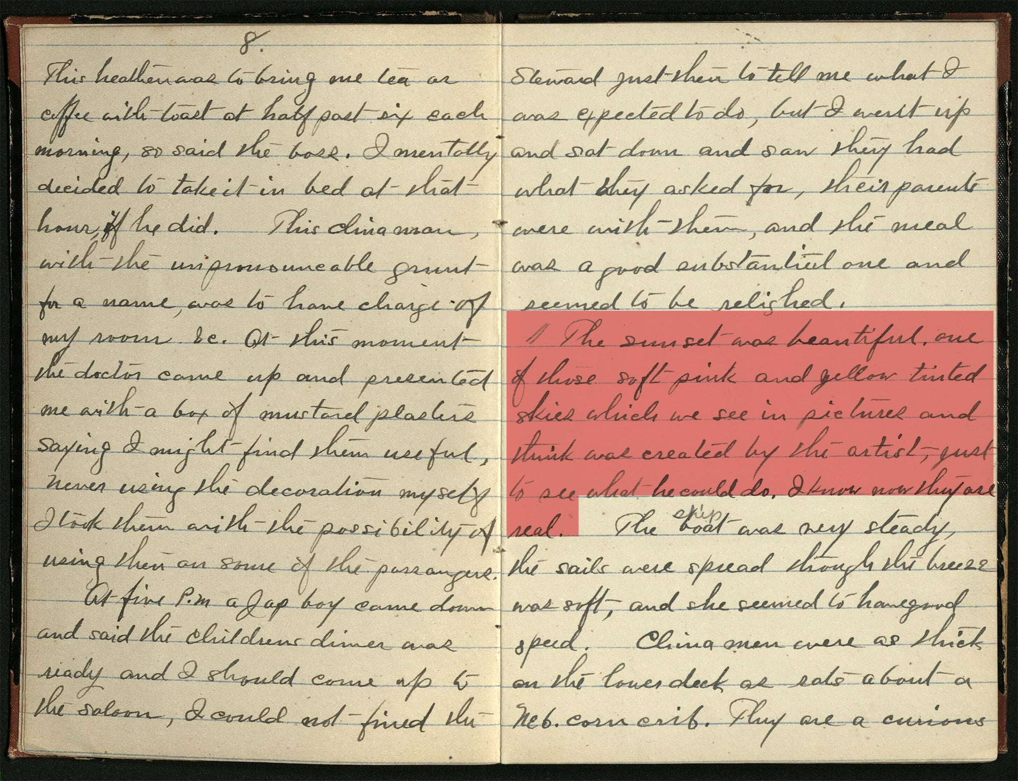 A page from Ella Sheldon's diary