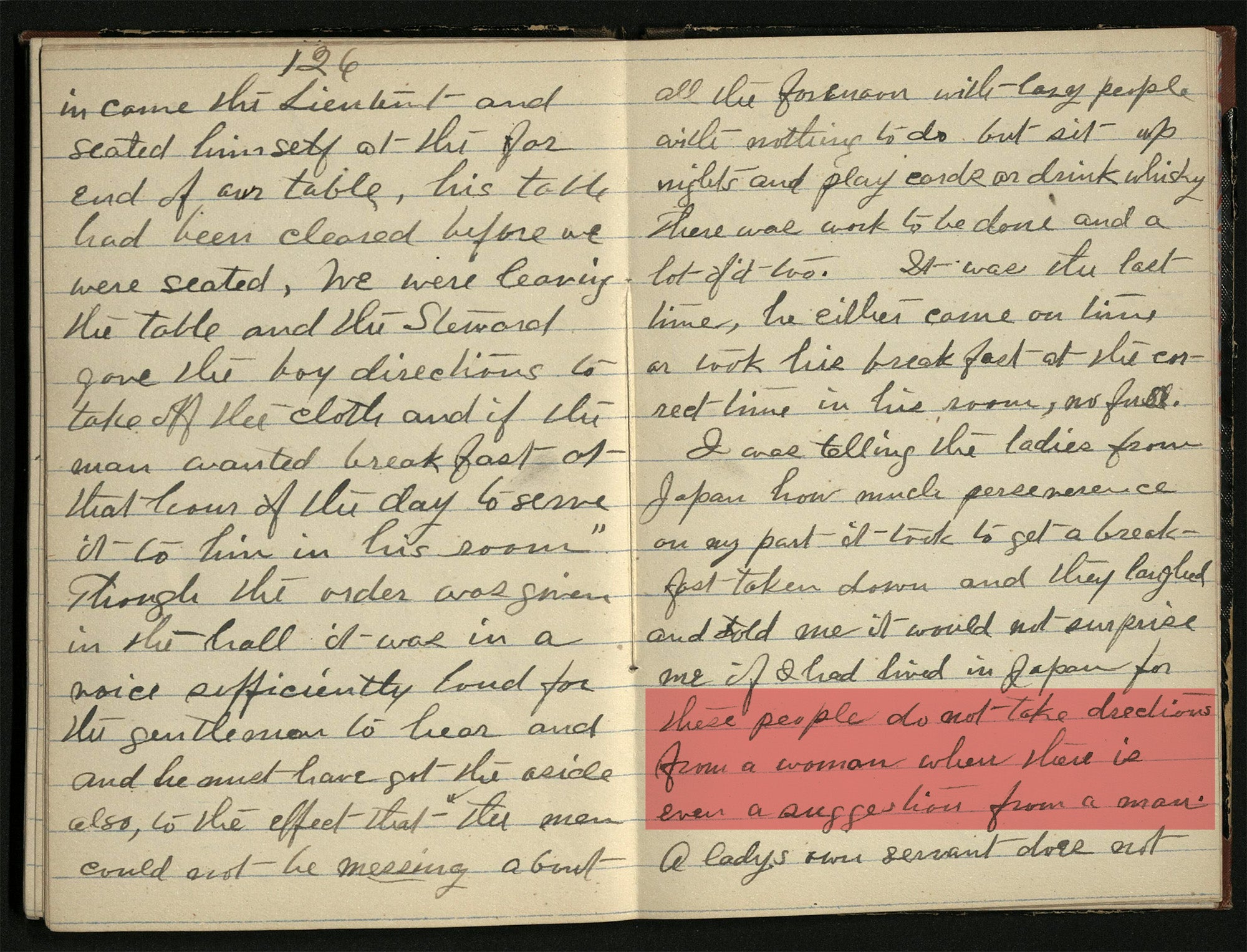 A page from Ella Sheldon's diary