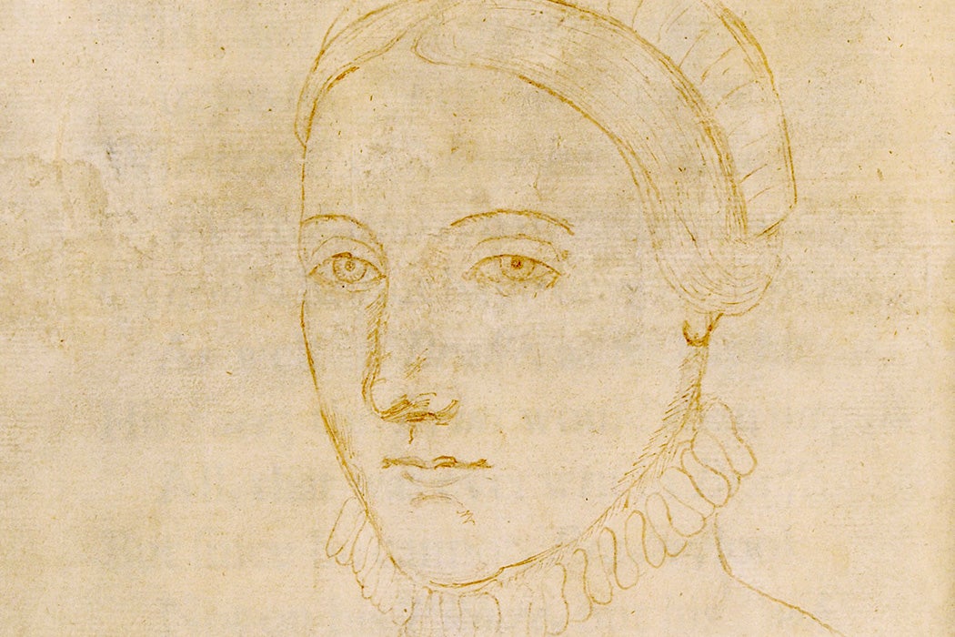 The only surviving image that may depict Anne Hathaway, made by Sir Nathaniel Curzon in 1708.