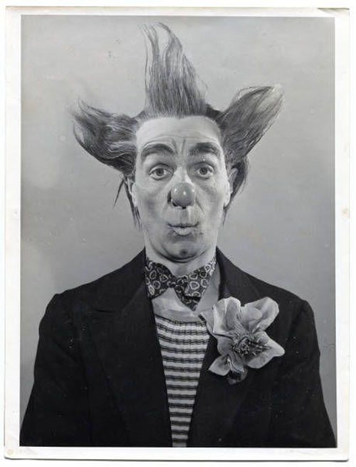 Male clown, possibly Albert Adams as Albertino.