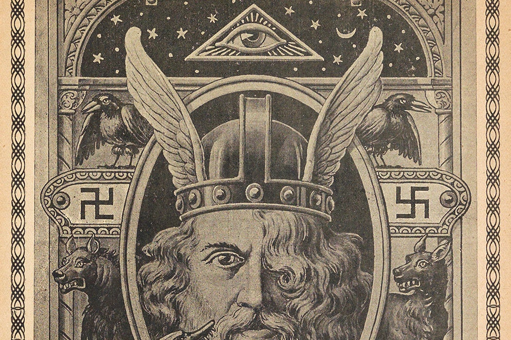 The Song of Songs of the Allfather: A Germanic Creed by Adolf Knoll, Jena 1918. Odin Germanic mythology heathenism neopaganism Voelkisch. German National Library. Unidentified illustrator.