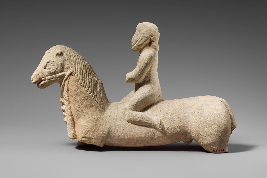 Limestone horse with a rider, middle or 3rd quarter of the 6th century BCE