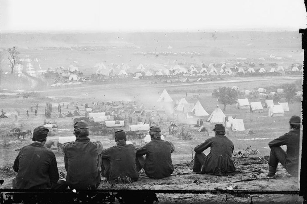 Federal encampment on Cumberland Landing, Pamunkey River, VA, 1862
